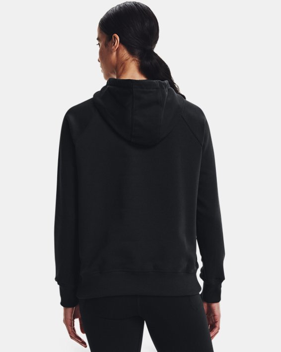 Sweat à capuche avec logo UA Rival Fleece pour femme, Black, pdpMainDesktop image number 1